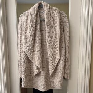 CAbi Cream Open Front Circle Sweater